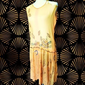 Vintage 1930s beaded flapper dress